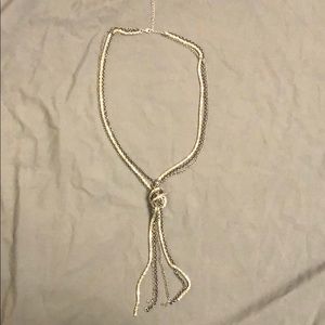 Black and Silver Knot Necklace.